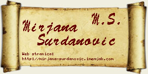 Mirjana Surdanović vizit kartica